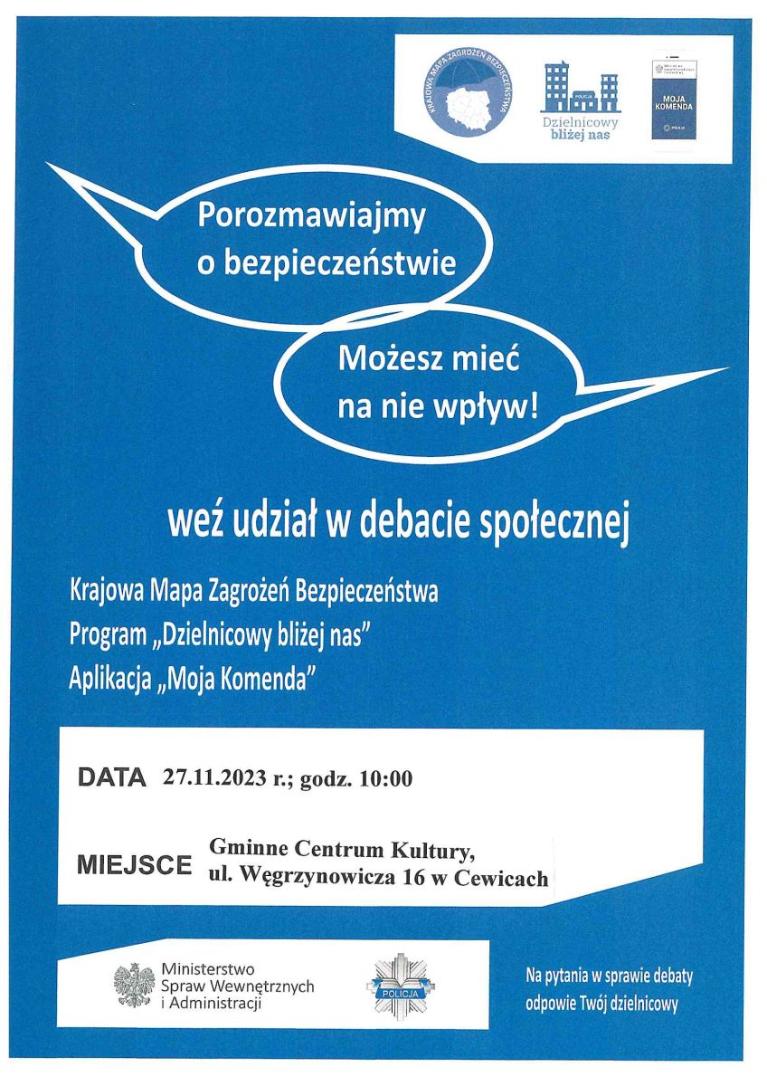 Plakat reklamujący debatę